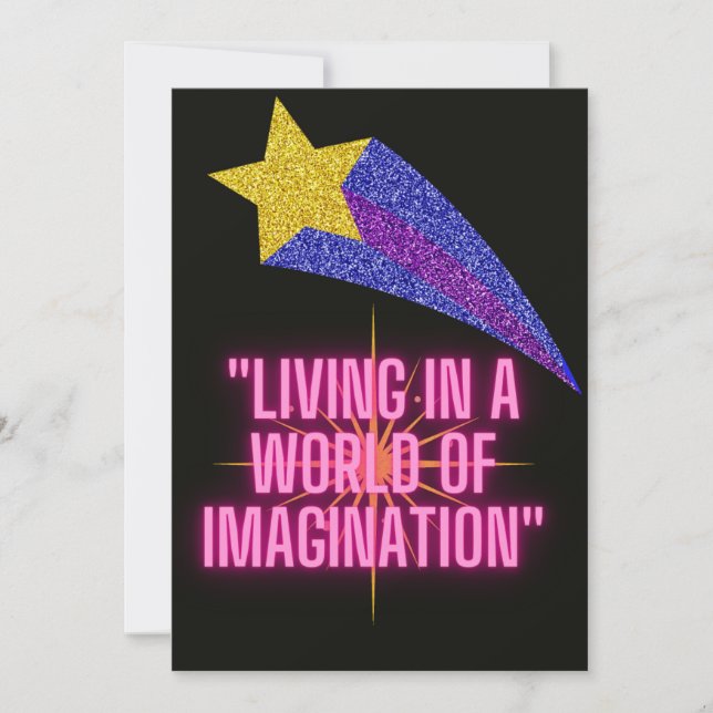 CARTÃO DE FESTIVIDADES VIVER NUM MUNDO DE IMAGINAÇÃO (Frente)