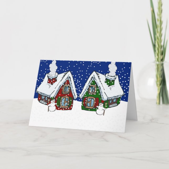 Cartão De Festividades Vizinhos de Férias (Frente)