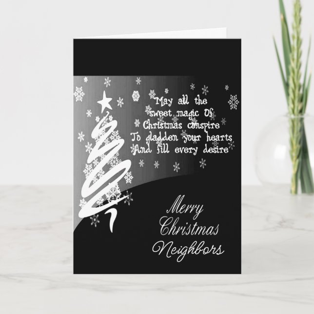 CARTÃO DE FESTIVIDADES VIZINHOS DESEJAVAM O NATAL DE MERCADORIAS/FELIZ AN (Frente)