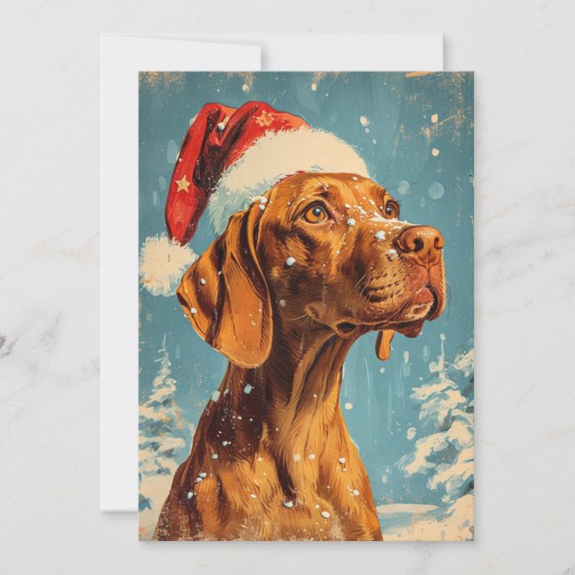 Cartão De Festividades Vizsla Christmas (Frente)