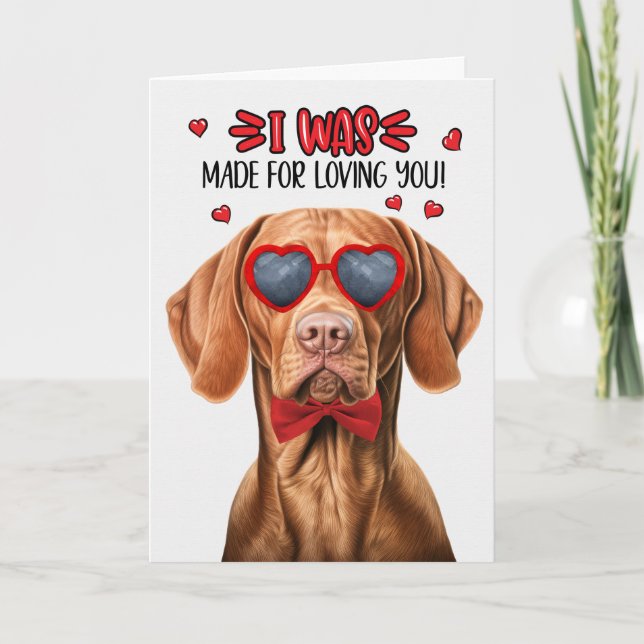 Cartão De Festividades Vizsla Dog Feita por Te Amar Namorados (Frente)