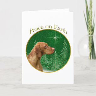 Cartão De Festividades Vizsla Peace
