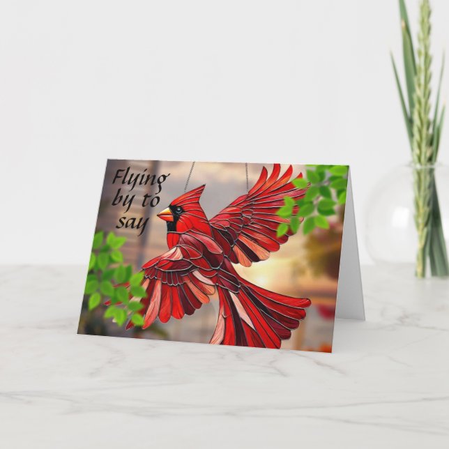 CARTÃO DE FESTIVIDADES VOANDO PARA DIZER QUE TENHA UM NATAL FELIZ (Frente)