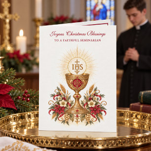 Cartão De Festividades Vocação Religiosa de Seminarista Católico