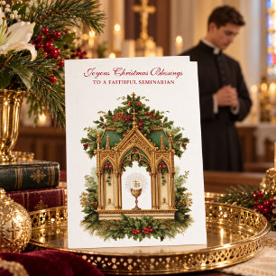 Cartão De Festividades Vocação Religiosa de Seminarista Católico