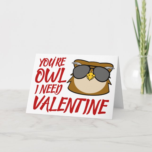 Cartão De Festividades Você é a Coruja que Eu Preciso (Frente)