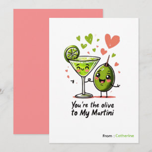 Cartão De Festividades Você é azeitona para o meu martini, divertido Dia