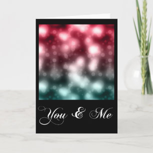 Cartão De Festividades Você e eu amamos o Romance Bokeh Pattern Card 2