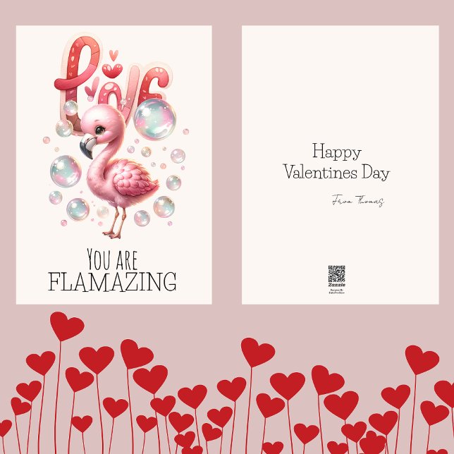 Cartão De Festividades Você É Flamazing Kids Valentines Flamingo Fofo (Criador carregado)