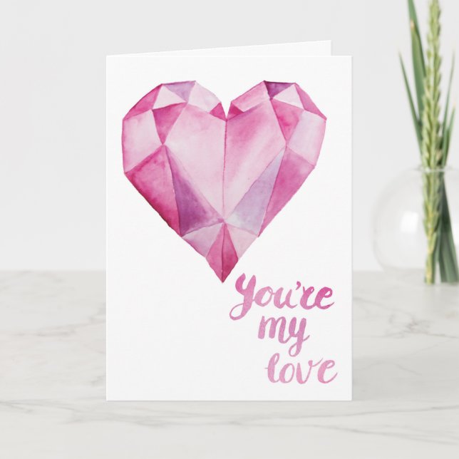 Cartão De Festividades Você é Meu Amor Aquarela Dia dos Namorados (Frente)