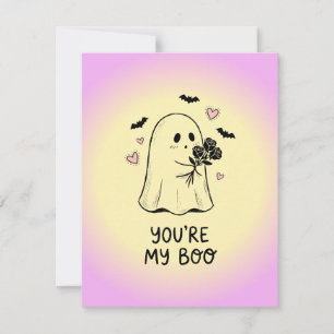Cartão De Festividades Você É Meu Boo Kawaii Fantasma Fofo do Dia dos Nam