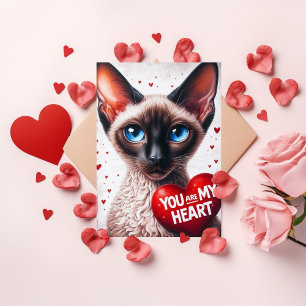 Cartão De Festividades Você É Meu Coração Poema de Dia dos Namorados Gato