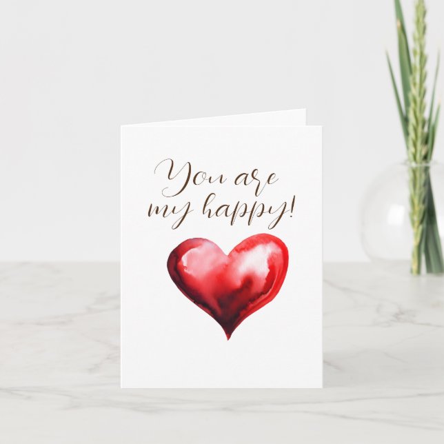 Cartão De Festividades Você é meu feliz (Frente)
