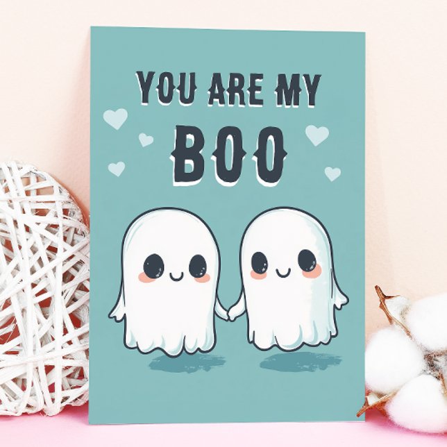 Cartão De Festividades Você é o meu Boo - Namorados Fantasma Bonito (Send a little spooky sweetness this Valentine’s Day with this adorable 'You Are My Boo' card!)