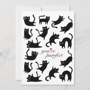 CARTÃO DE FESTIVIDADES VOCÊ É UM GATO PRETO FELIZ PERFEITO