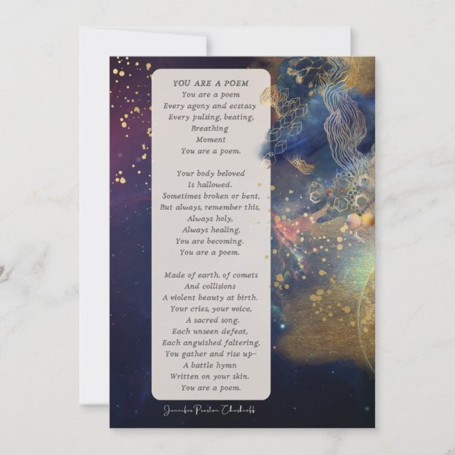 Cartão De Festividades Você É Um Incentivo Poem (Frente)