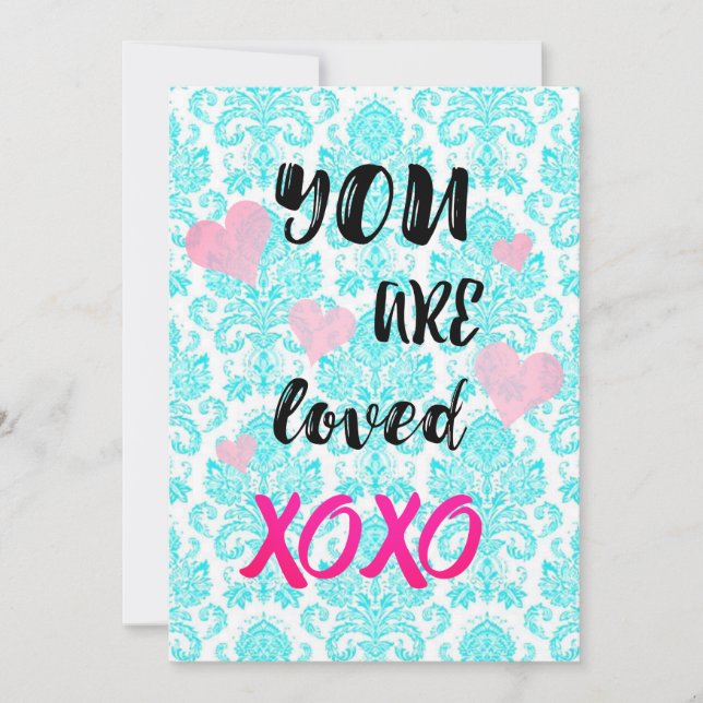 Cartão De Festividades VOCÊ ESTÁ AMADO COM O Dia de os namorados XOXO (Frente)