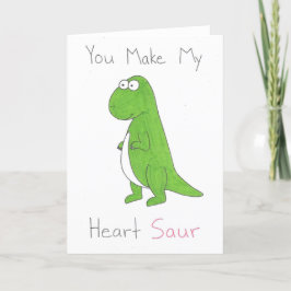 Cartão De Festividades Você Faz Meu Coração Bestial Dinossauro Dobra