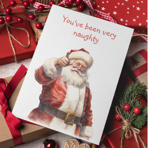 Cartão De Festividades Você Foi Malvado Papai Noel