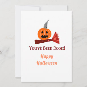 Cartão De Festividades Você foi vaiado feliz Halloween abóbora vassoura s