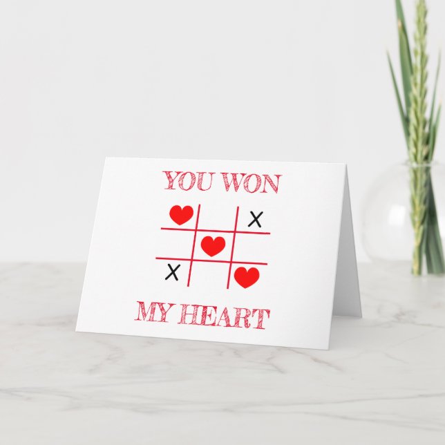 Cartão De Festividades Você Ganhou Meu Coração (Frente)