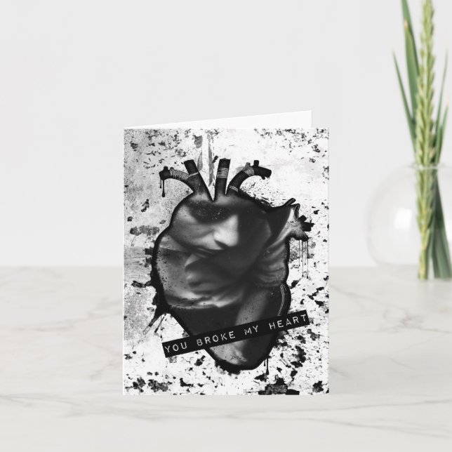 Cartão De Festividades você quebrou meu coração anatômico (Frente)