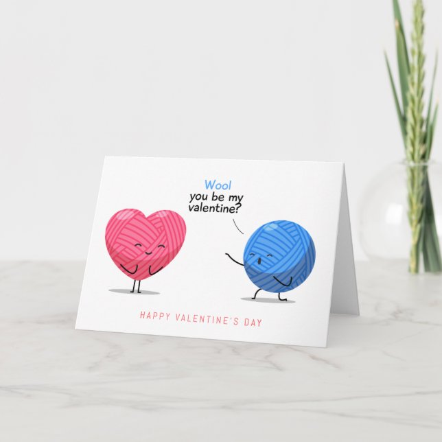 Cartão De Festividades Você Será Meu Namorado de Tricô | Feriados (Frente)