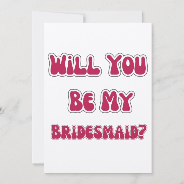 Cartão De Festividades Você será minha dona de Bridesmaid Retro 70 Themed (Frente)