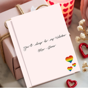 Cartão De Festividades Você Será Sempre Meu Namorado Bandeira LGBT Coraçã