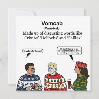 Cartão De Festividades Vomcab Definition Card: Christmas Cringe Slang