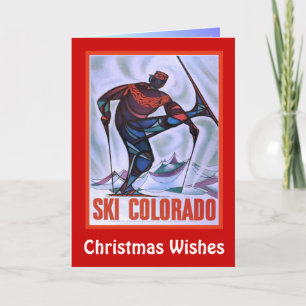 Cartão De Festividades Vontades de Natal, Ski Colorado