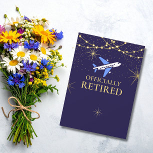 Cartão De Festividades Voo de Foto de Aposentadoria de Piloto de Companhi