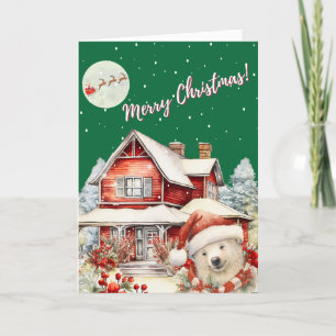 Cartão De Festividades "Voo Noturno do Papai Noel"