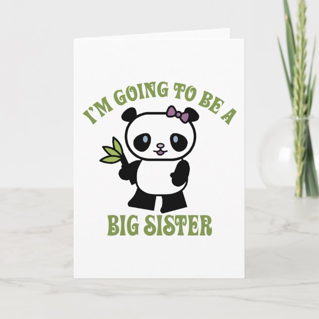 Cartão De Festividades Vou ser uma Irmã Grande (Frente)