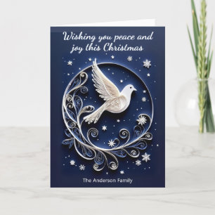 Cartão De Festividades Vovó Branco da Paz Faux Papercraft Natal