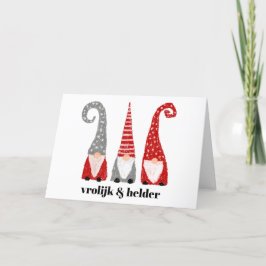 Cartão De Festividades Vrolijk & Helder Três Duendes Natal