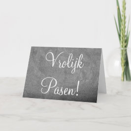 Cartão De Festividades Vrolijk Pasen Felz pascoa neerlandês Chalkboard