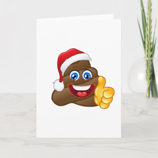Cartão De Festividades Wacky Brilliant Santa Poop Emoji (Frente)