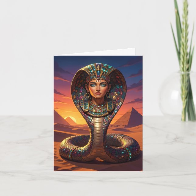Cartão De Festividades Wadjet – Egyptian Cobra Goddess´7 (Frente)