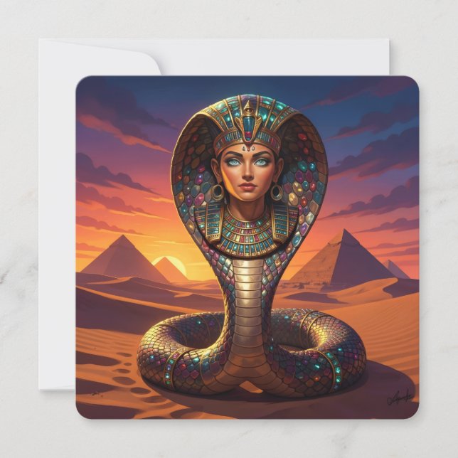 Cartão De Festividades Wadjet – Egyptian Cobra Goddess´7 (Frente)