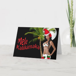 Cartão De Festividades Wahine Pinup Mele Kalikimaka Christmas Cards 03