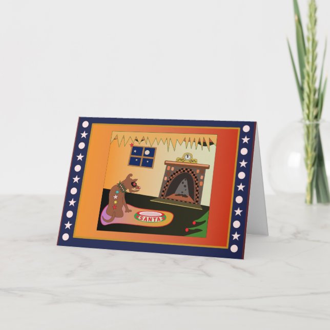 Cartão De Festividades Waiting for Santa (Frente)