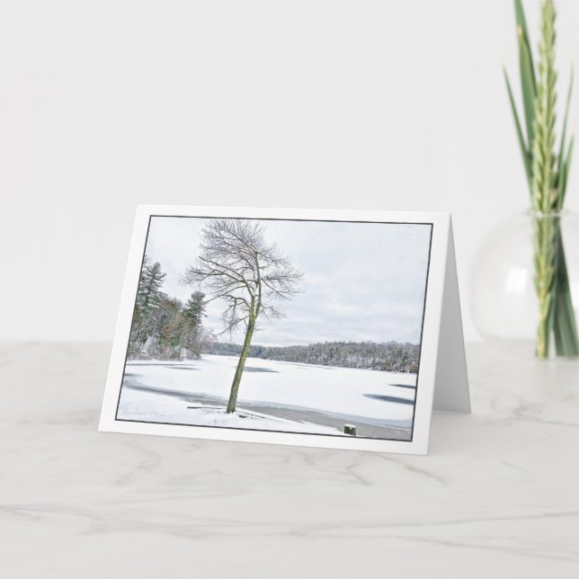 Cartão De Festividades Walden Pond: inverno (Frente)