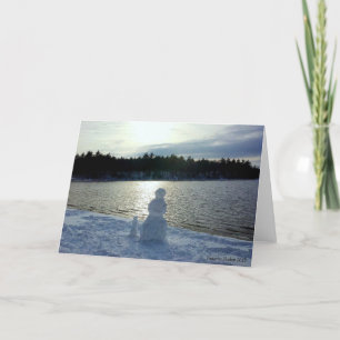 Cartão De Festividades Walden Pond Snow Man Holiday Card
