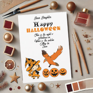 Cartão De Festividades Wandering Witch Spooky Jack O Lanterns Halloween