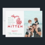 Cartão De Festividades Warm and Smitten Greetings from the Mitten MI<br><div class="desc">Warm and Smitten Greetings from the Mitten MI Modern Photo Christmas Card is great way to send holiday wishes to your friends and family showcasing a favorite image of yours showcasing your love for Michigan</div>