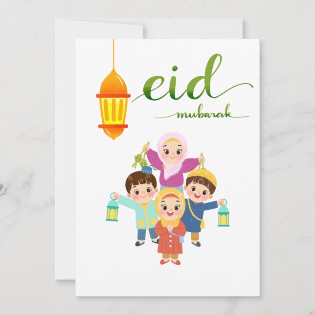 Cartão De Festividades Warm Eid Celebration Design (Frente)