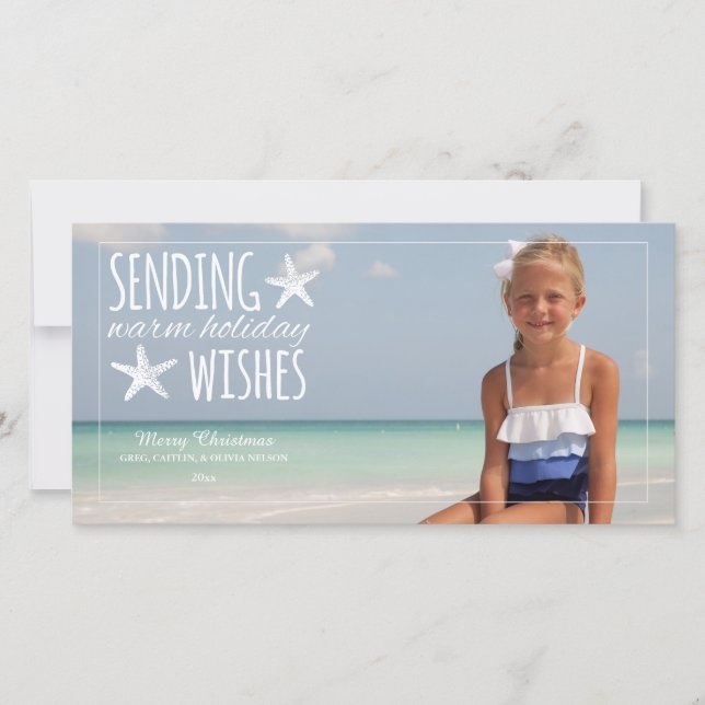 Cartão De Festividades Warm Holiday Wishes | 2015 Holiday Photo Greeting (Frente)