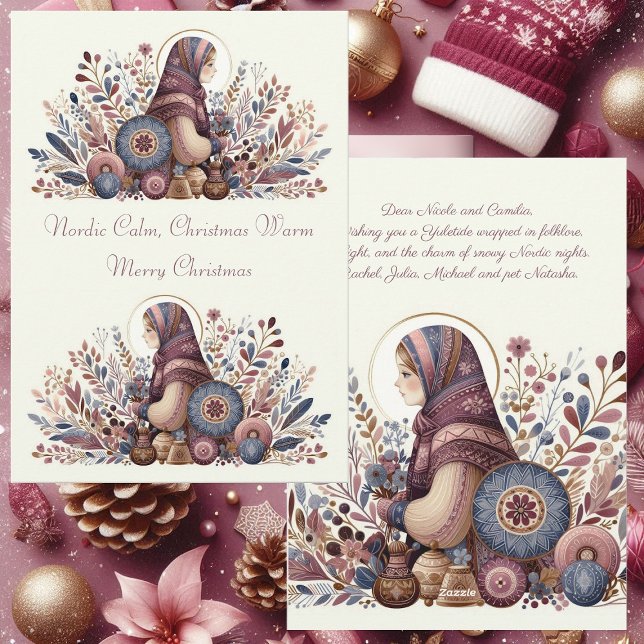 Cartão De Festividades Warm Nordic Christmas Tradition Folklore  (Warm Nordic Christmas Tradition Folklore Holiday Card)