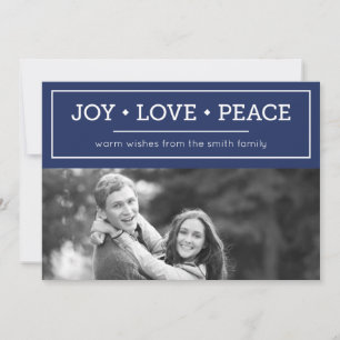 Cartão De Festividades Warm Wish Love Peace Blue Foliday Foto